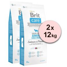 Brit Care Grain-free Junior Large Breed Salmon & Potato 2 x 12kg