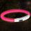 Svítící LED obojek M-L, růžový 45 cm