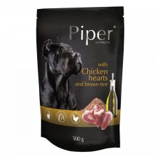 Kapsička Piper Adult s kuřecími srdci a hnědou rýží 500 g