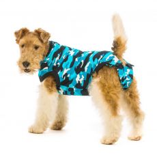 Pooperační oblečení pro psa XS kamufláž modrá