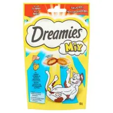 Dreamies Mix pochoutky s lososem a s&yacute;rem 60 g