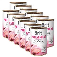 Konzerva Brit Paté & Meat PUPPY, 12 x 400 g