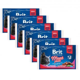Kapsičky BRIT Premium Cat Meat Plate 6 x (4 x 100 g)