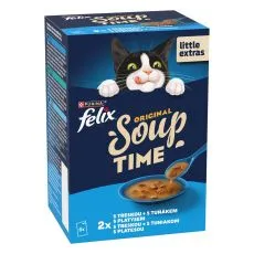 Felix Soup pol&eacute;vky pro kočky treska, tuň&aacute;k, plat&yacute;s 6x48 g