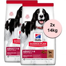 Hill's Science Plan Canine Adult Medium Lamb & Rice 2 x 14kg
