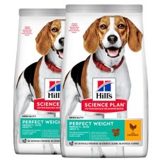 Hill's Science Plan Perfect Weight pro střední dospělé psy s kuřecím 2 x 12 kg