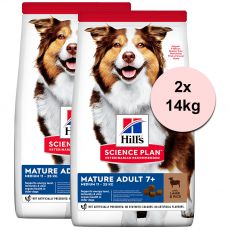 Hill's Science Plan Canine Mature Adult 7+ Medium Lamb & Rice 2 x 14kg