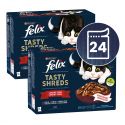 Kapsičky FELIX Tasty Shreds mix lahodný výběr ve šťávě 24 x 80 g