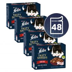 Kapsičky FELIX Tasty Shreds mix lahodný výběr ve šťávě 48 x 80 g