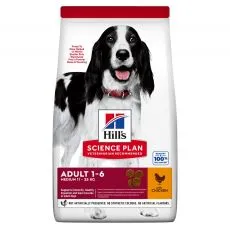Hill's Science Plan granule pro dospěl&eacute; psy středn&iacute;ch plemen s kuřec&iacute;m 14 kg