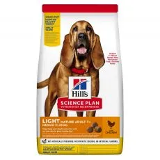 Hill's Science Plan Light granule pro středn&iacute; star&scaron;&iacute; psy s kuřec&iacute;m 14 kg