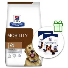 Hill's Prescription Diet j/d P&eacute;če o klouby granule pro psy 12 kg + 2x pamlsky ZDARMA