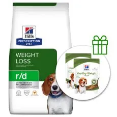 Hill's Prescription Diet r/d Regulace hmotnosti granule pro psy 10 kg + 2x pamlsky ZDARMA