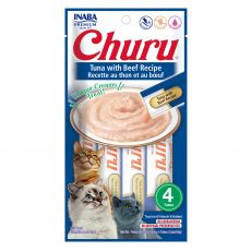 Inaba Churu Pyré cat s tuňákem a hovězí příchutí 4 x 14 g