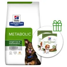 Hill's Prescription Diet Metabolic Regulace hmotnosti granule pro psy 12 kg + 2x pamlsky ZDARMA