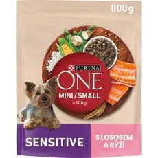 Purina ONE Mini Sensitive granule pro psy losos 800 g