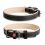 Kožen&yacute; obojek WAU DOG Soft 38-49 cm, 25 mm černo-b&eacute;žov&yacute;