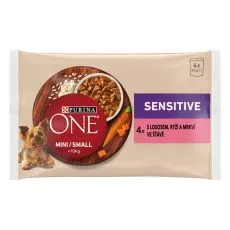 Purina ONE Mini Dog Sensitive kapsičky pro psy losos ve &scaron;ť&aacute;vě 4x85 g