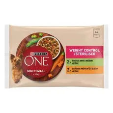 Purina ONE Mini Dog Weight Control kapsičky pro psy krůta, kuře ve &scaron;ť&aacute;vě 4x85 g