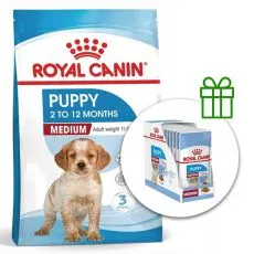 ROYAL CANIN MEDIUM PUPPY 15 kg + 10 kapsiček ZDARMA