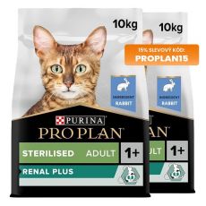 PURINA PRO PLAN CAT STERILISED RENAL PLUS králík 2 x 10 kg